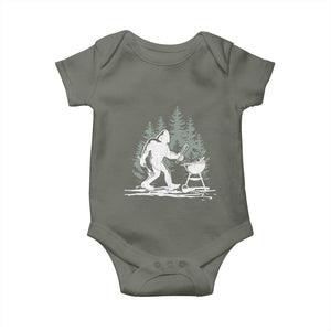 Bigfoot BBQ Baby Onesie Funny Sasquatch Barbecue Dad Grill Gift TS10 Military Green Print Your Wear