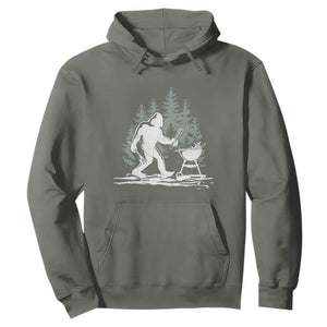 Bigfoot BBQ Hoodie Funny Sasquatch Barbecue Dad Grill Gift TS10 Military Green Print Your Wear