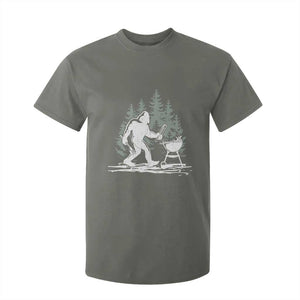 Bigfoot BBQ T Shirt For Kid Funny Sasquatch Barbecue Dad Grill Gift TS10 Military Green Print Your Wear