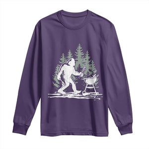 Bigfoot BBQ Long Sleeve Shirt Funny Sasquatch Barbecue Dad Grill Gift TS10 Purple Print Your Wear