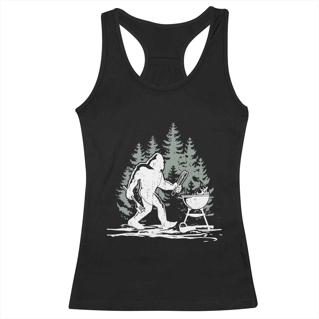 Bigfoot BBQ Racerback Tank Top Funny Sasquatch Barbecue Dad Grill Gift TS10 Black Print Your Wear