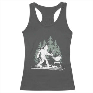 Bigfoot BBQ Racerback Tank Top Funny Sasquatch Barbecue Dad Grill Gift TS10 Dark Heather Print Your Wear