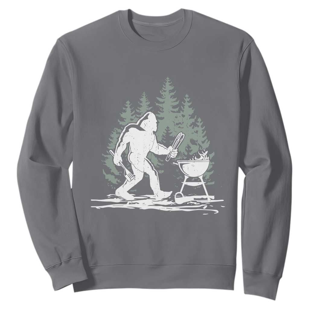 Bigfoot BBQ Sweatshirt Funny Sasquatch Barbecue Dad Grill Gift TS10 Charcoal Print Your Wear