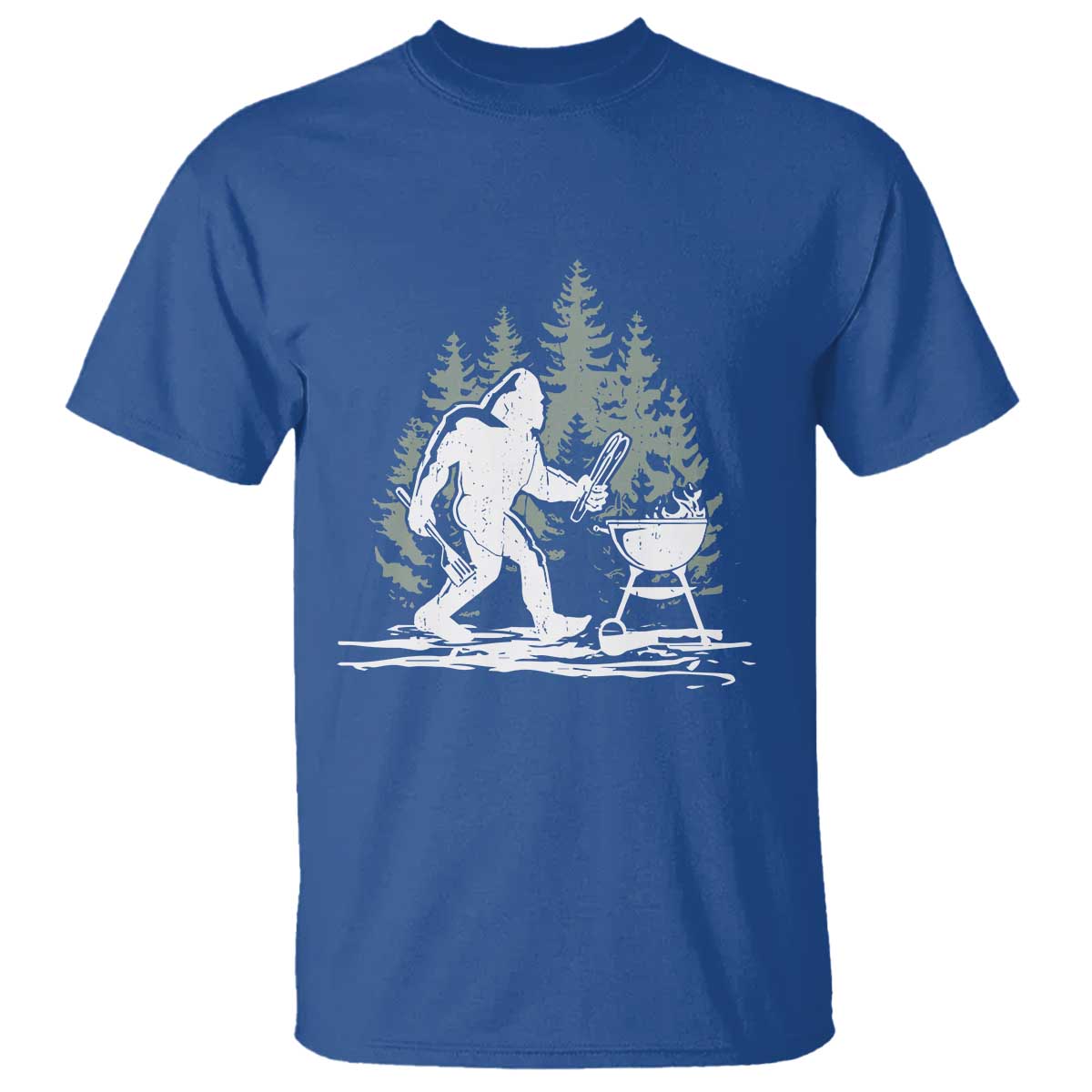 Bigfoot BBQ T Shirt Funny Sasquatch Barbecue Dad Grill Gift TS10 Royal Blue Print Your Wear
