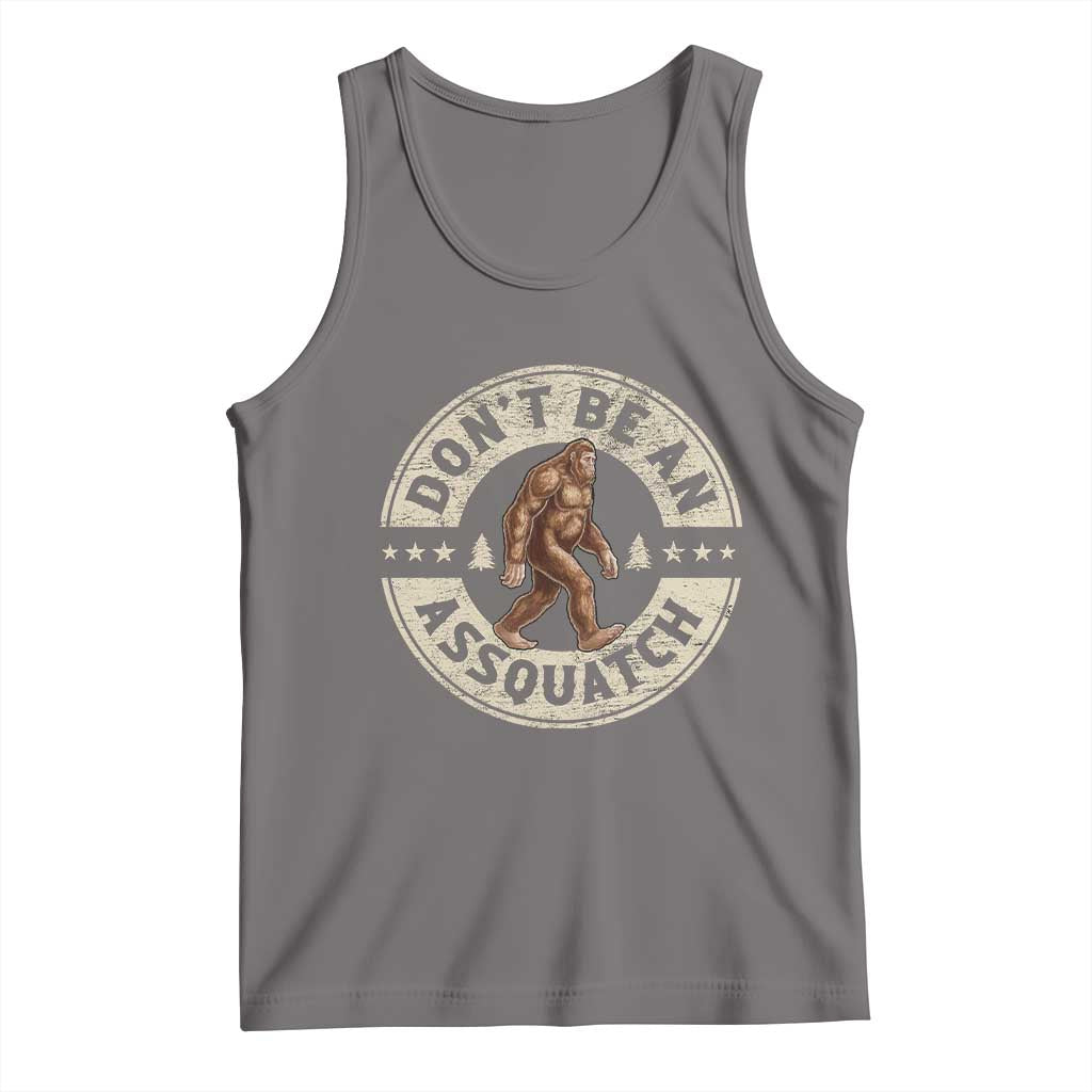 Funny Bigfoot Tank Top Don't Be An Assquatch Retro Outdoor TS10 Deep Heather Print Your Wear