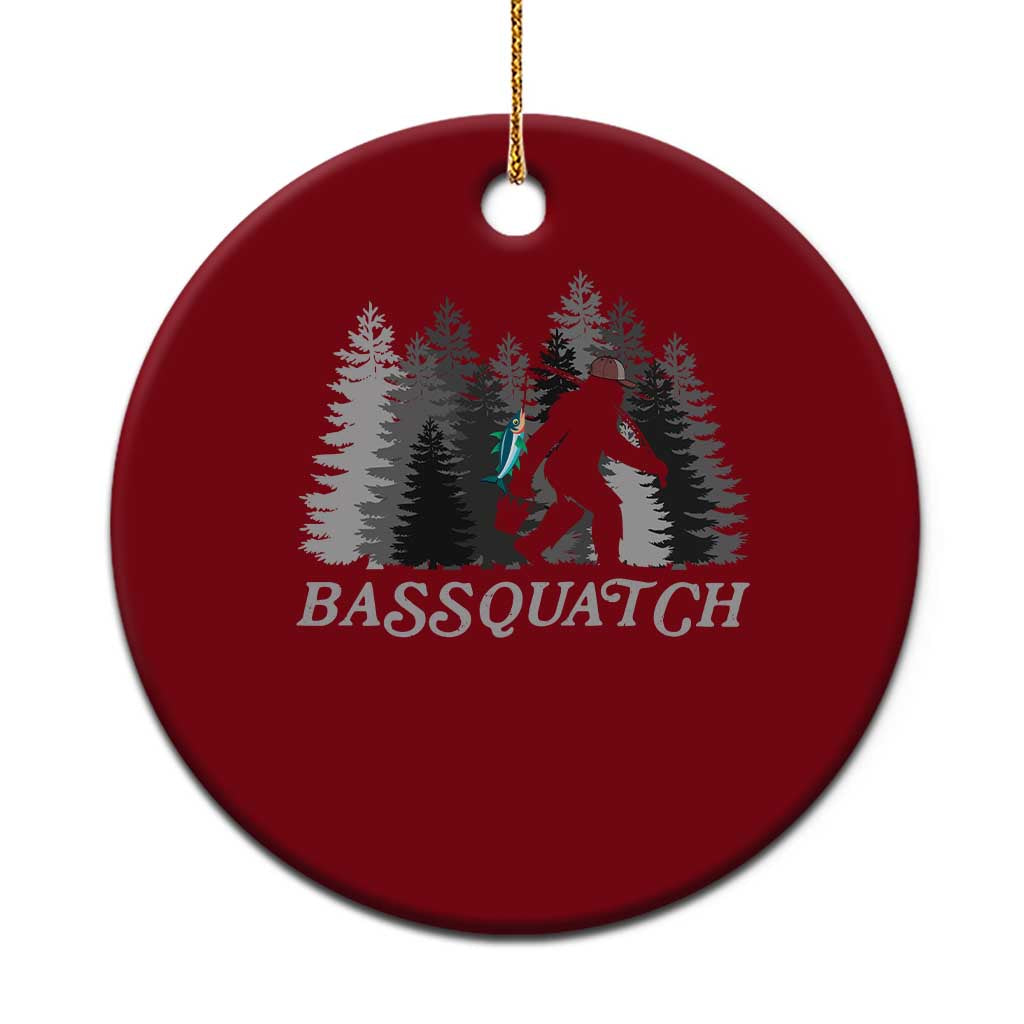 Funny Bigfoot Fishing Ceramic Ornament Bassquatch Sasquatch In The Forest Yeti TS10 1pc Red Print Your Wear