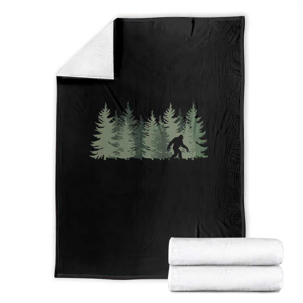 Bigfoot In The Forest Sasquatch Yeti Throw Blanket TS10 Black Print Your Wear