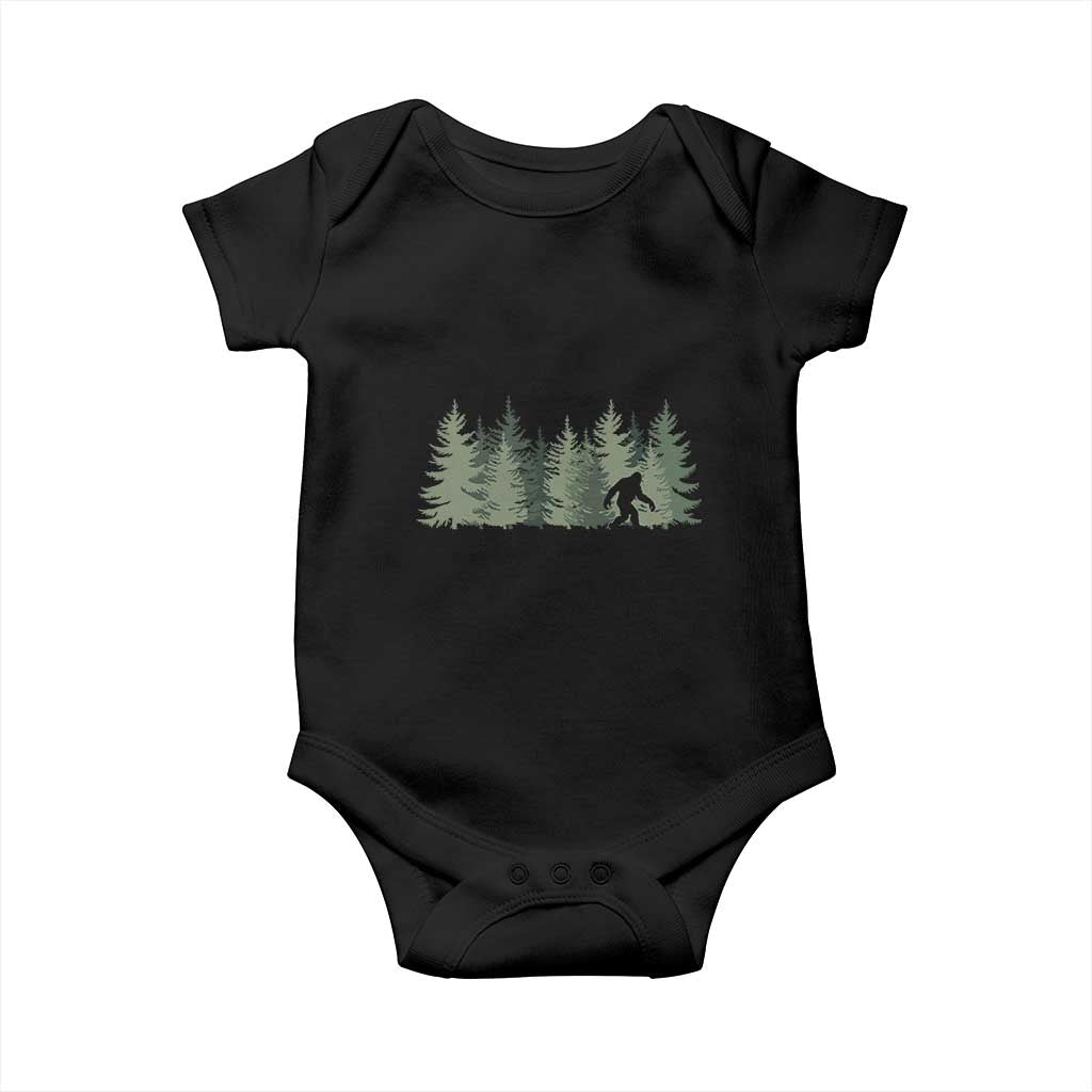 Bigfoot In The Forest Sasquatch Yeti Baby Onesie TS10 Black Print Your Wear