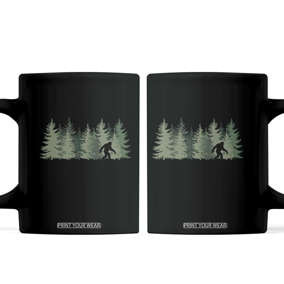 Bigfoot In The Forest Sasquatch Yeti Coffee Mug TS10 Black Print Your Wear