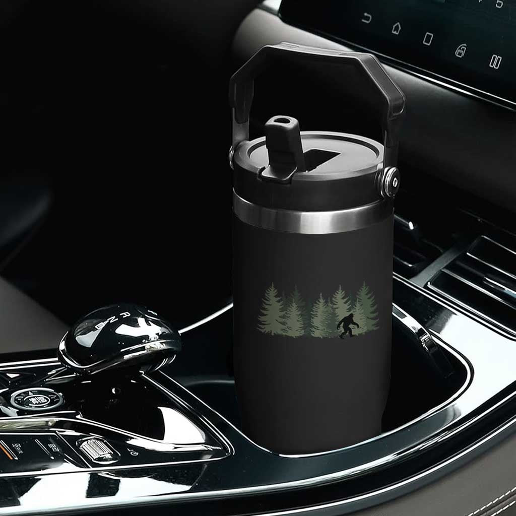 Bigfoot In The Forest Sasquatch Yeti Flip Straw Tumbler TS10 Print Your Wear