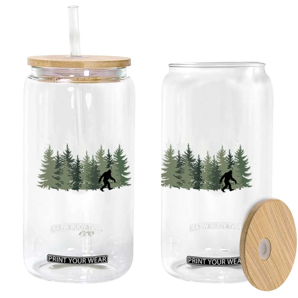 Bigfoot In The Forest Sasquatch Yeti Glass Can TS10 Print Your Wear