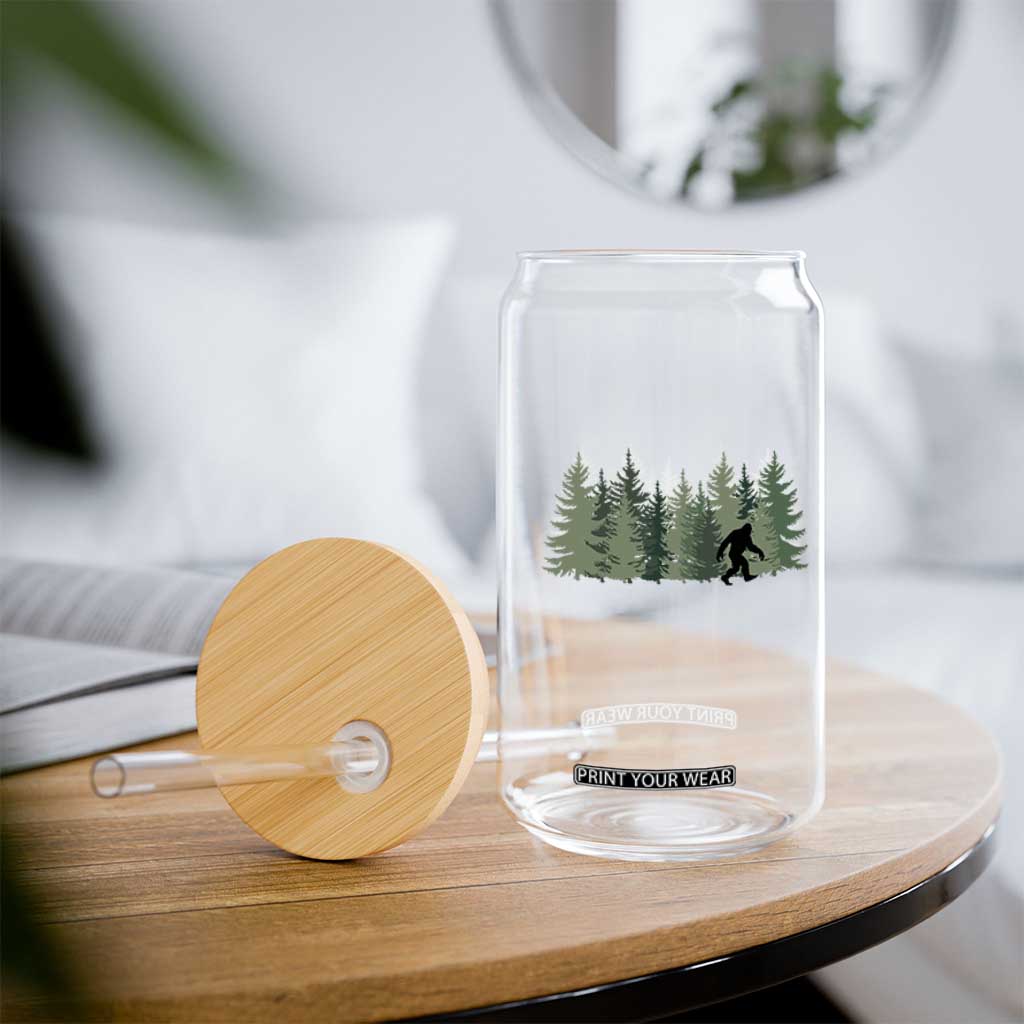 Bigfoot In The Forest Sasquatch Yeti Glass Can TS10 Print Your Wear
