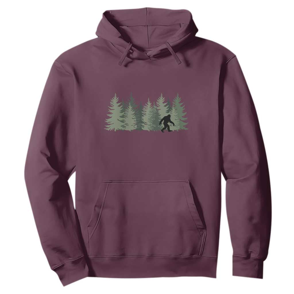 Bigfoot In The Forest Sasquatch Yeti Hoodie TS10 Maroon Print Your Wear