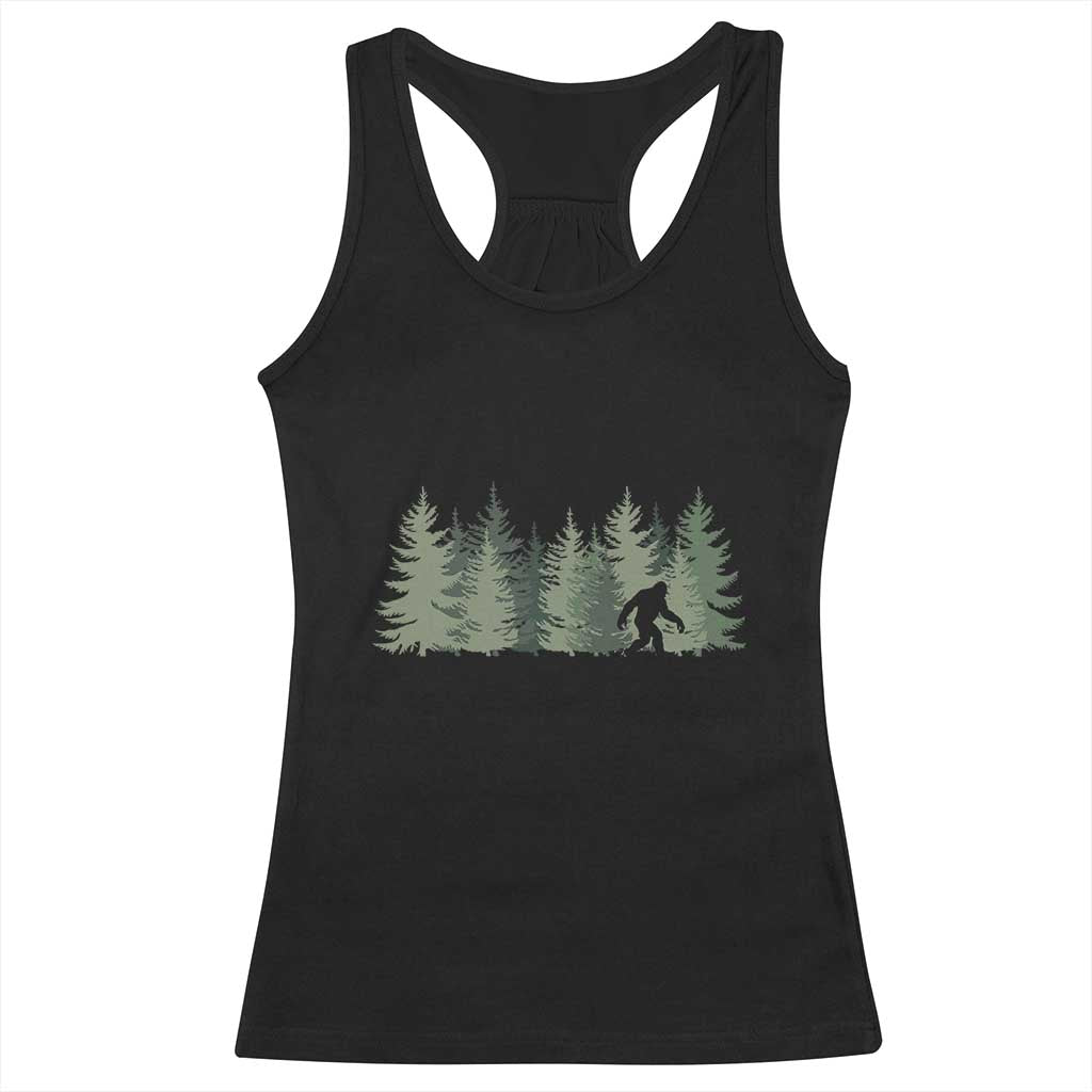 Bigfoot In The Forest Sasquatch Yeti Racerback Tank Top TS10 Black Print Your Wear
