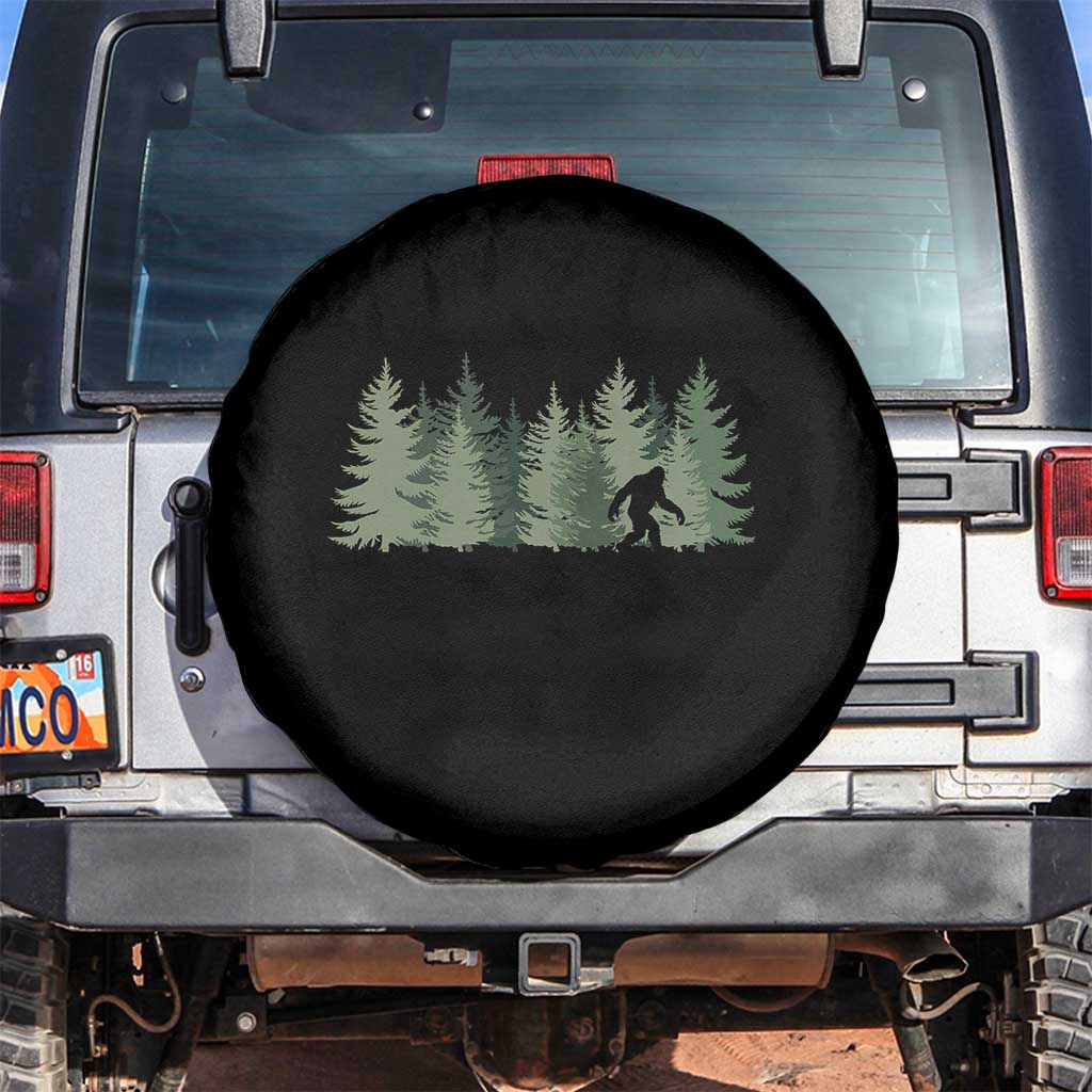 Bigfoot In The Forest Sasquatch Yeti Spare Tire Cover TS10 No hole Black Print Your Wear