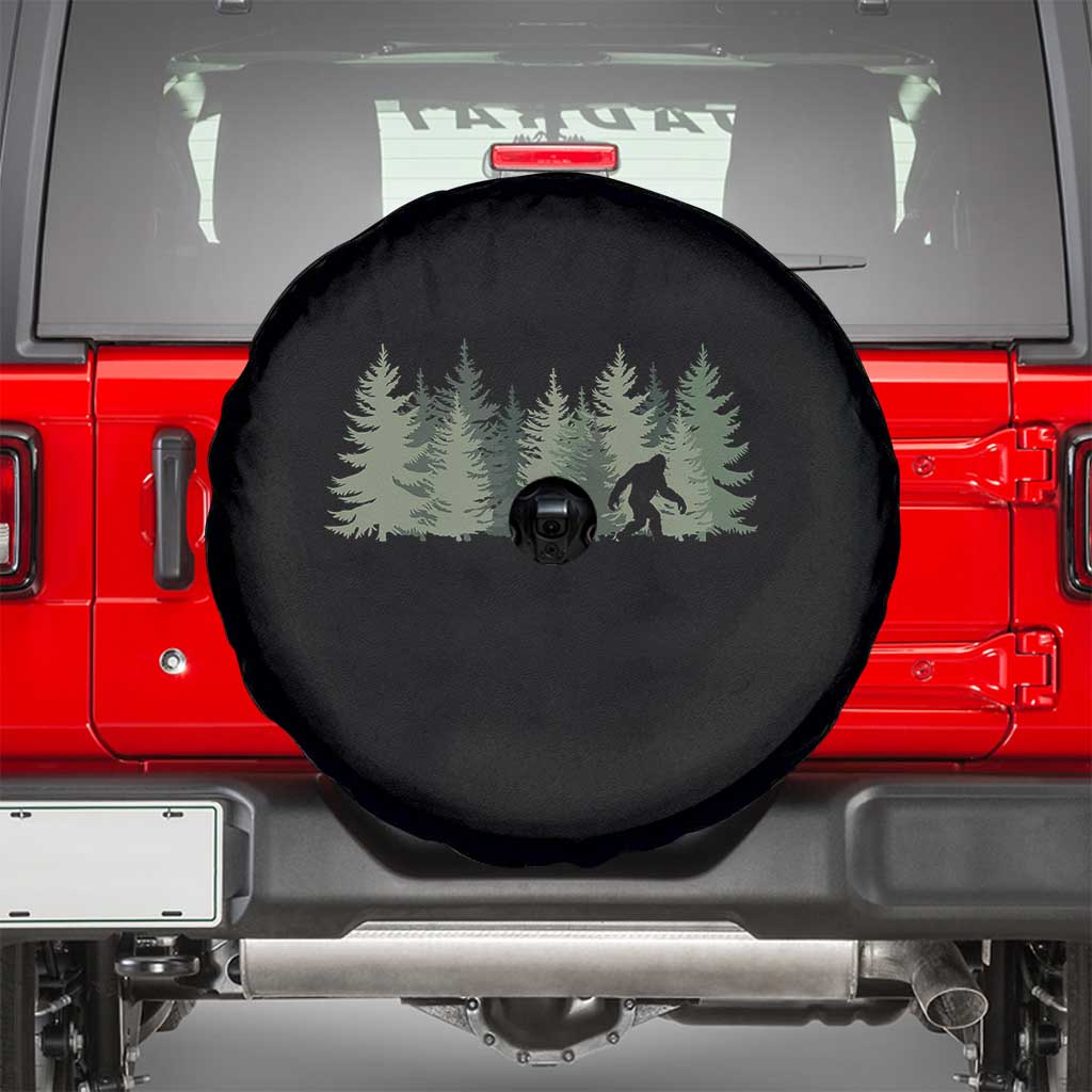 Bigfoot In The Forest Sasquatch Yeti Spare Tire Cover TS10 Black Print Your Wear