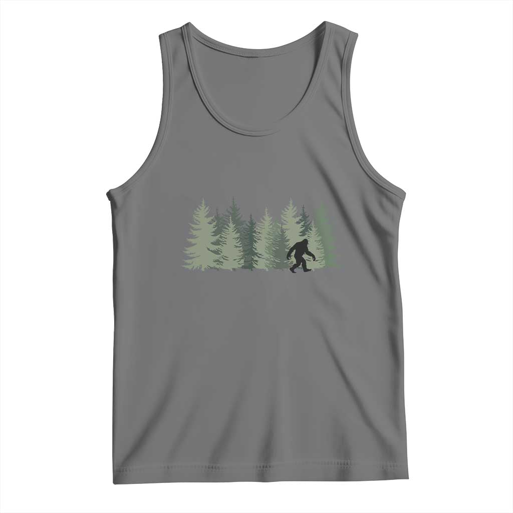Bigfoot In The Forest Sasquatch Yeti Tank Top TS10 Black Heather Print Your Wear