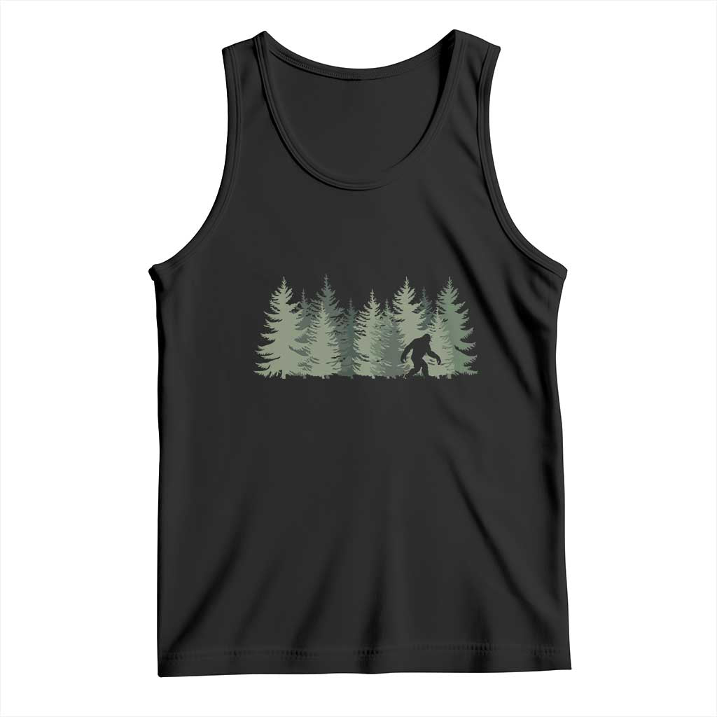 Bigfoot In The Forest Sasquatch Yeti Tank Top TS10 Black Print Your Wear