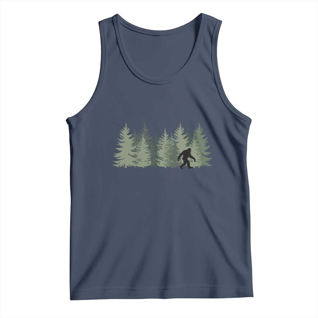 Bigfoot In The Forest Sasquatch Yeti Tank Top TS10 Navy Print Your Wear