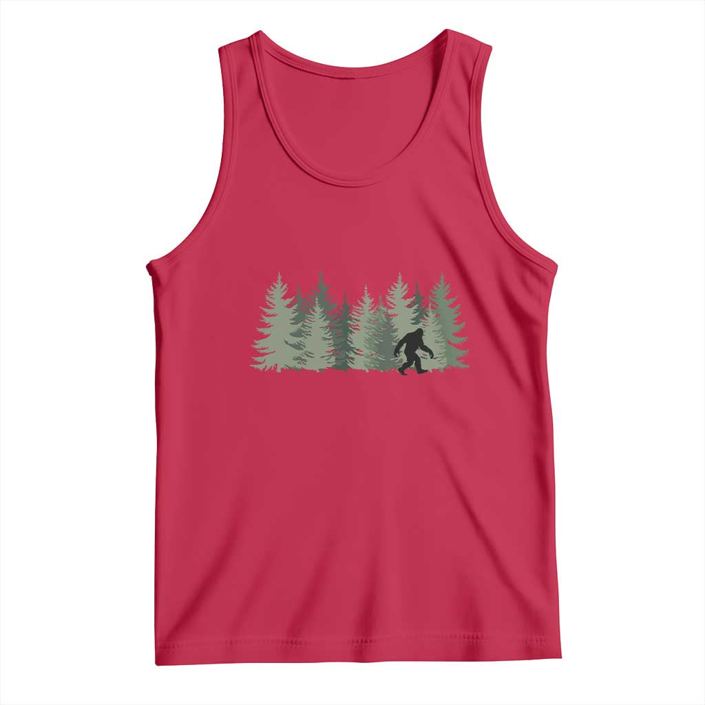 Bigfoot In The Forest Sasquatch Yeti Tank Top TS10 Red Print Your Wear