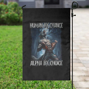Human By Chance Alpha By Choice Wolf Garden Flag Vintage 90s Style Wolf Sigma Emo Meme TS10 Print Your Wear