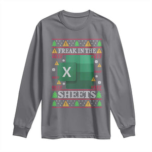 Funny Christmas Freak In The Sheets Long Sleeve Shirt Excel Spreadsheets Office Ugly Christmas Accountant Gift TS10 Charcoal Print Your Wear