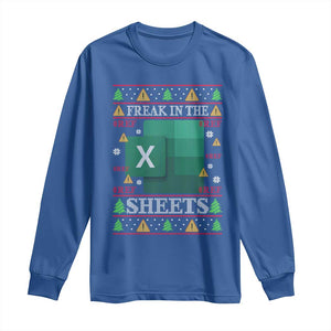 Funny Christmas Freak In The Sheets Long Sleeve Shirt Excel Spreadsheets Office Ugly Christmas Accountant Gift TS10 Royal Blue Print Your Wear