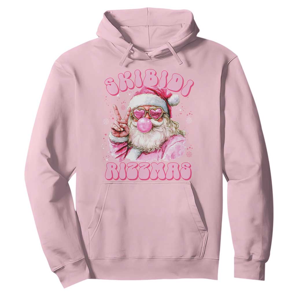 Skibidi Rizzmas Christmas Hoodie Rizz Santa Pink Bubble Gum Funny Xmas Girl Kids Gen Alpha TS10 Light Pink Print Your Wear