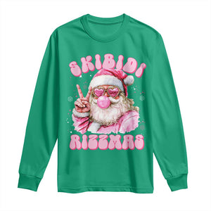 Skibidi Rizzmas Christmas Long Sleeve Shirt Rizz Santa Pink Bubble Gum Funny Xmas Girl Kids Gen Alpha TS10 Irish Green Print Your Wear