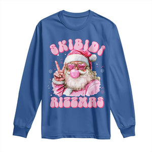 Skibidi Rizzmas Christmas Long Sleeve Shirt Rizz Santa Pink Bubble Gum Funny Xmas Girl Kids Gen Alpha TS10 Royal Blue Print Your Wear