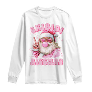 Skibidi Rizzmas Christmas Long Sleeve Shirt Rizz Santa Pink Bubble Gum Funny Xmas Girl Kids Gen Alpha TS10 White Print Your Wear