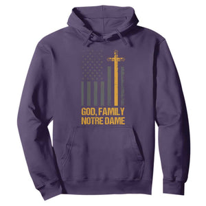 God First Family Second Then Notre Dame Hoodie US Flag TS10 Purple Print Your Wear