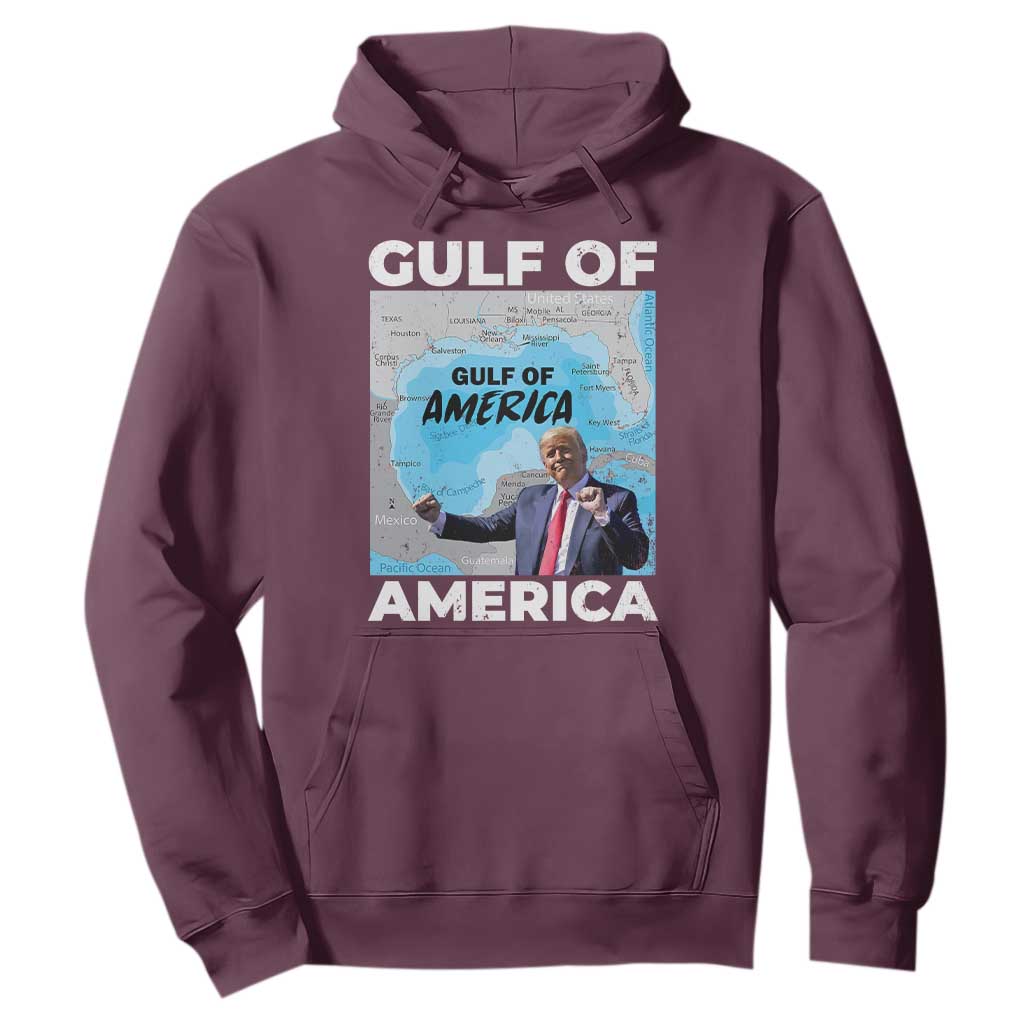 America's Gulf Mexico Hoodie Trump Dancing Funny Map TS10 Maroon Print Your Wear
