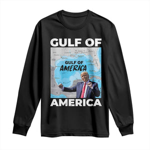 America's Gulf Mexico Long Sleeve Shirt Trump Dancing Funny Map TS10 Black Print Your Wear