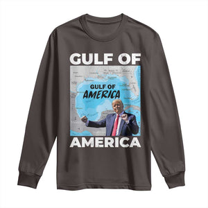 America's Gulf Mexico Long Sleeve Shirt Trump Dancing Funny Map TS10 Dark Chocolate Print Your Wear