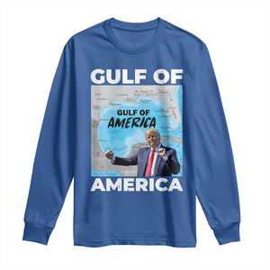 America's Gulf Mexico Long Sleeve Shirt Trump Dancing Funny Map TS10 Royal Blue Print Your Wear