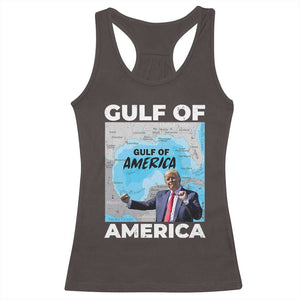 America's Gulf Mexico Racerback Tank Top Trump Dancing Funny Map TS10 Dark Chocolate Print Your Wear