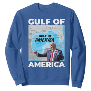 America's Gulf Mexico Sweatshirt Trump Dancing Funny Map TS10 Royal Blue Print Your Wear