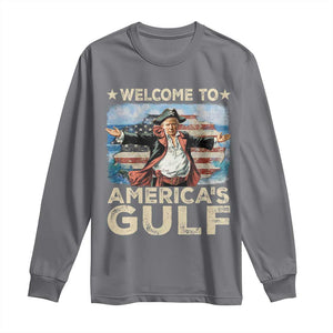 America's Gulf Mexico Long Sleeve Shirt Presdent Trump Pirate TS10 Charcoal Print Your Wear