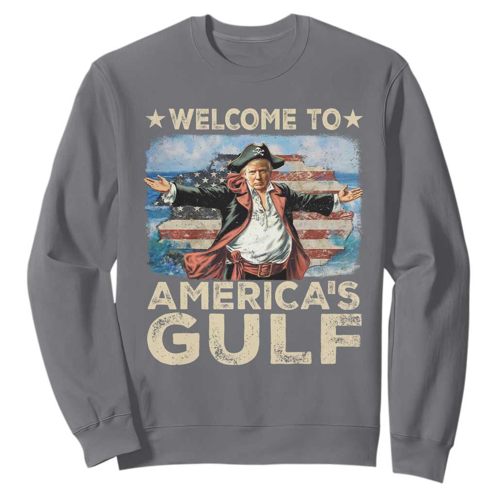 America's Gulf Mexico Sweatshirt Presdent Trump Pirate TS10 Charcoal Print Your Wear