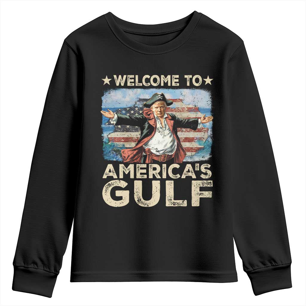 America's Gulf Mexico Youth Sweatshirt Presdent Trump Pirate TS10 Black Print Your Wear