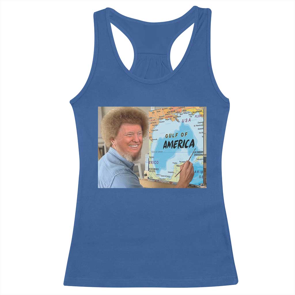 Funny America's Gulf Mexico Racerback Tank Top Presdent Trump TS10 Royal Blue Print Your Wear