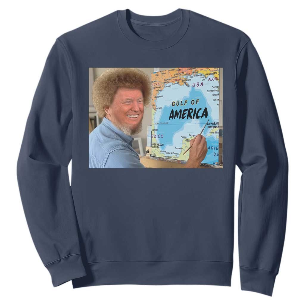 Funny America's Gulf Mexico Sweatshirt Presdent Trump TS10 Navy Print Your Wear