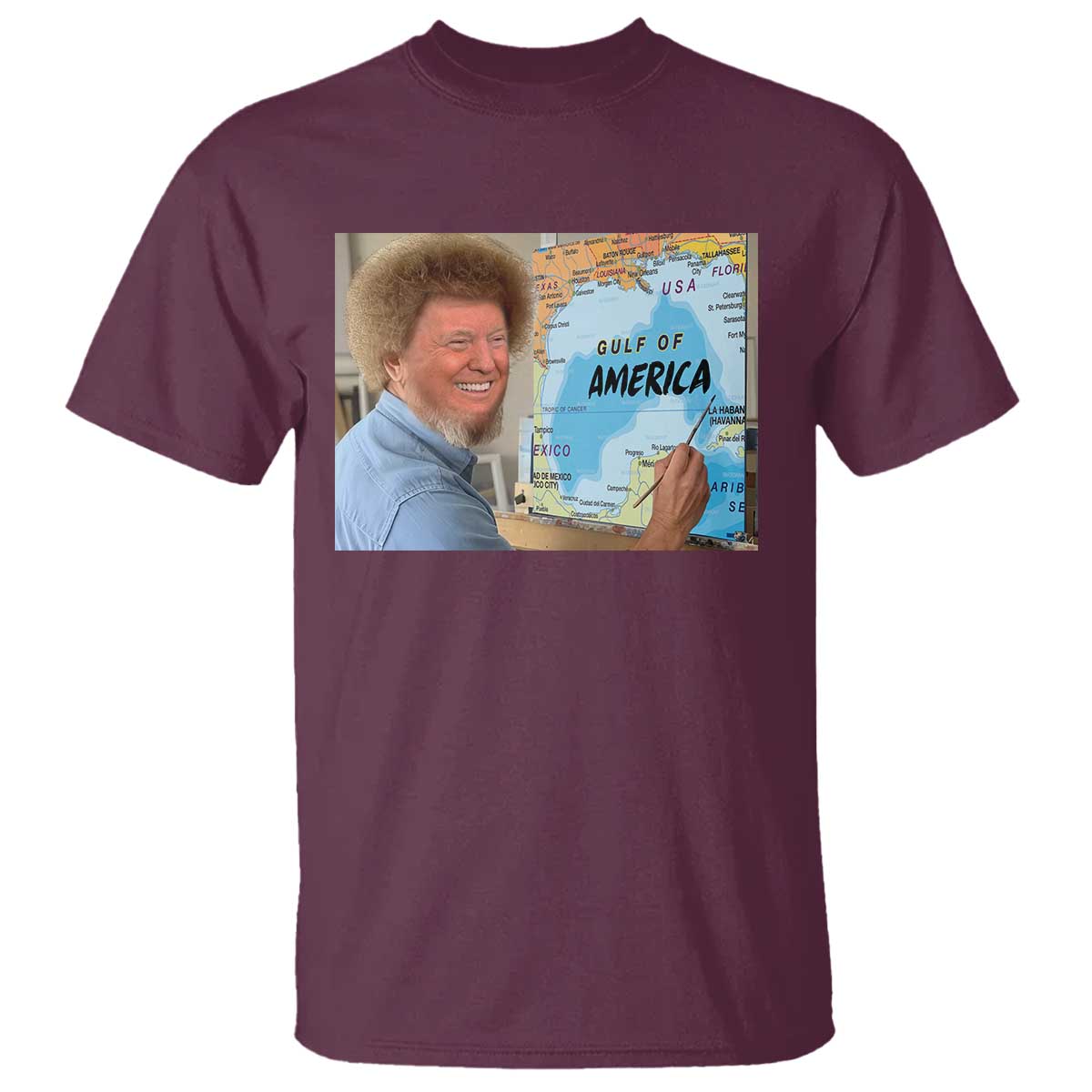 Funny America's Gulf Mexico T Shirt Presdent Trump TS10 Maroon Print Your Wear