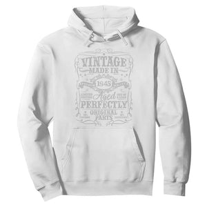 80th Birthday Gift Hoodie Vintage Born 1945 Turning 80 Year Old TS10 White Print Your Wear