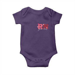 Personalized Registered Nurse Baby Onesie Custom Name Cute Nurse Gift Valentines Day Heart TS10 Purple Print Your Wear