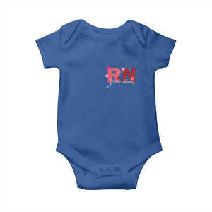 Personalized Registered Nurse Baby Onesie Custom Name Cute Nurse Gift Valentines Day Heart TS10 Royal Blue Print Your Wear