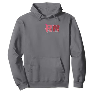 Personalized Registered Nurse Hoodie Custom Name Cute Nurse Gift Valentines Day Heart TS10 Charcoal Print Your Wear