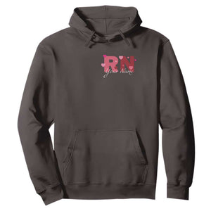 Personalized Registered Nurse Hoodie Custom Name Cute Nurse Gift Valentines Day Heart TS10 Dark Chocolate Print Your Wear