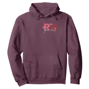 Personalized Registered Nurse Hoodie Custom Name Cute Nurse Gift Valentines Day Heart TS10 Maroon Print Your Wear